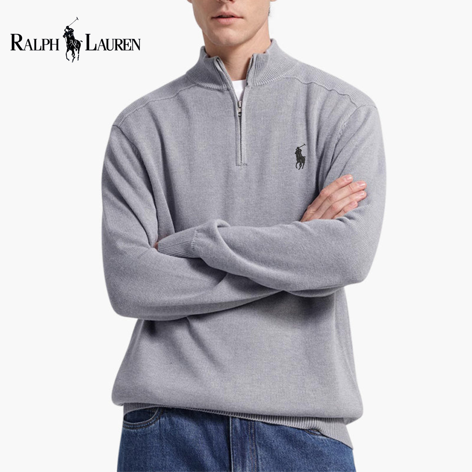 ᏒᎪᏞᏢᎻ ᏞᎪՍᏒЕΝ - Pullover mit halbem Reißverschluss